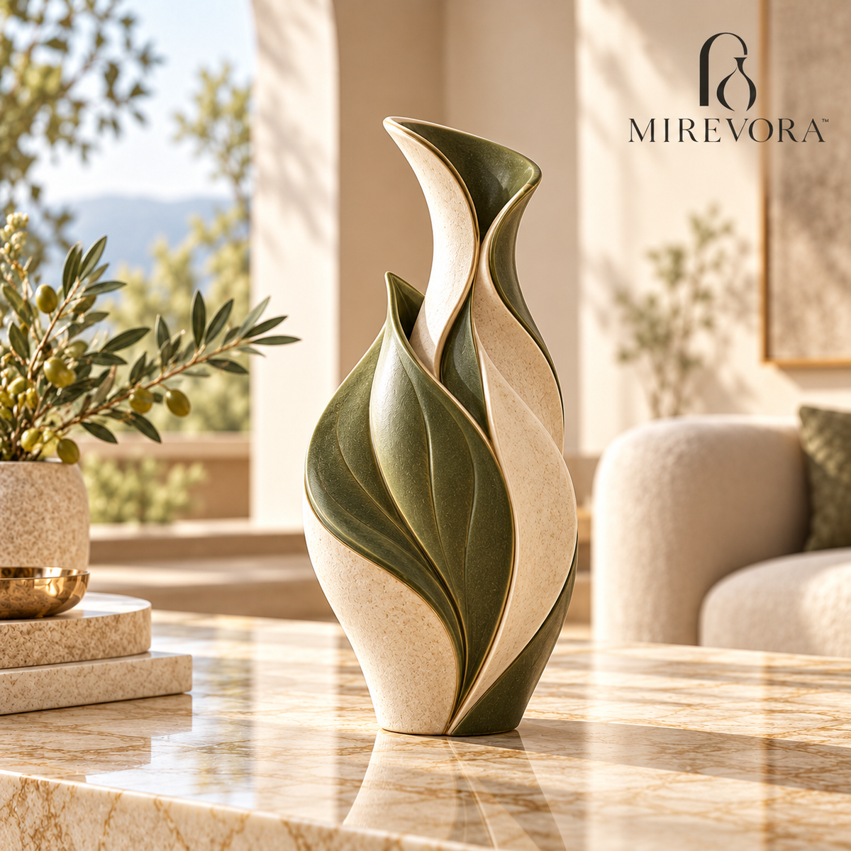 Verdant Leaf Harmony Vase