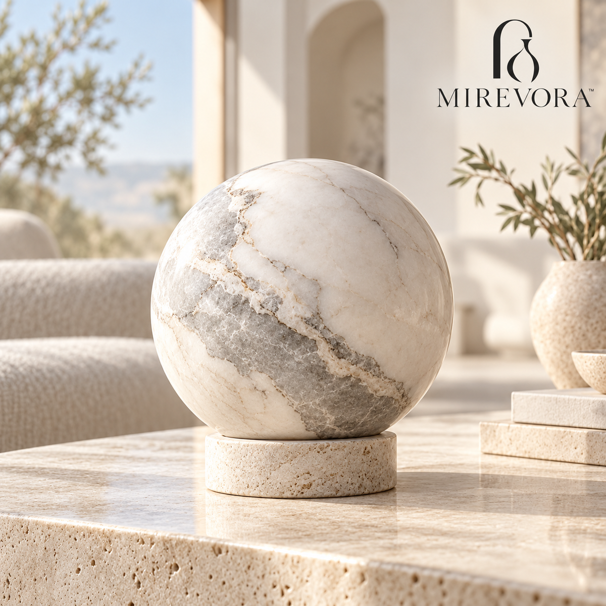 Celeste Stone Orb Decor